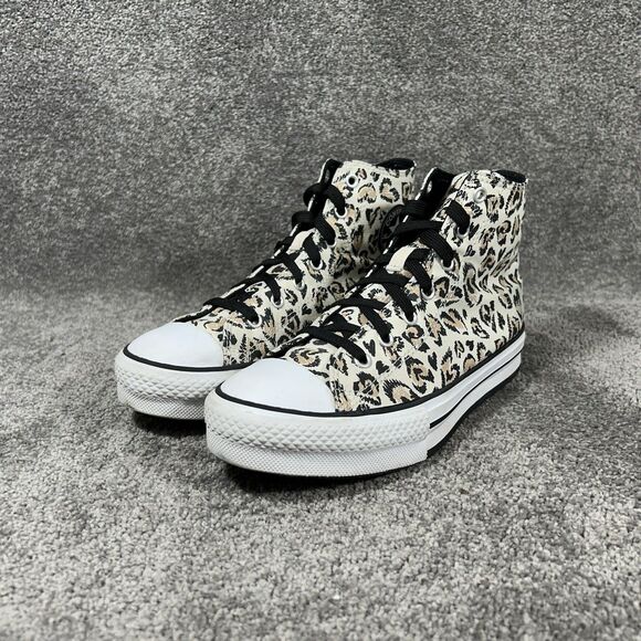 Converse CTAS 671604F Women’s Sz 8.5 Junior 6 Leopard Print Platform Shoes Used - Picture 4 of 12